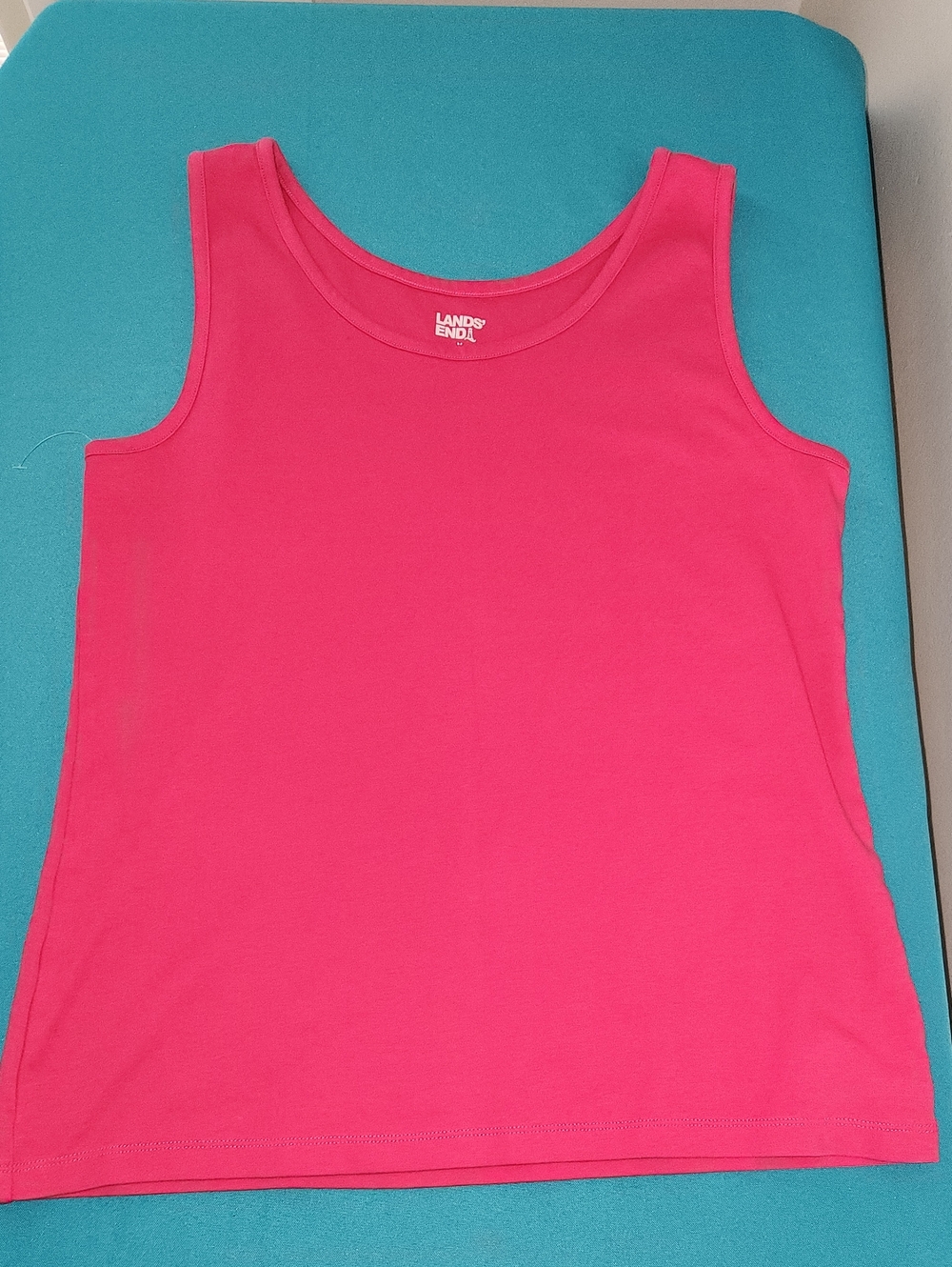 New Lands' End Hot Pink Scoop Neck Tank Top